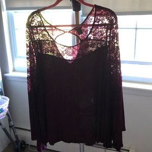Burgundy lace top